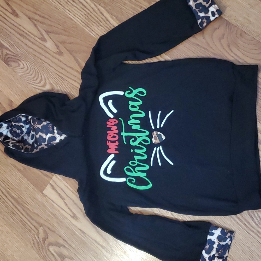 Girls Kitty Christmas Sweatshirt
